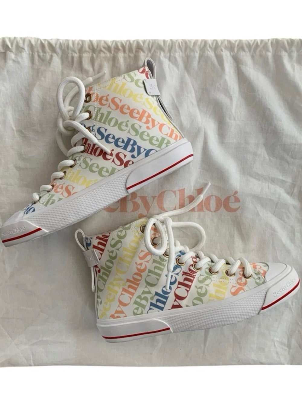 See by Chloé Aryana Logo High-Top Sneakers NWOT